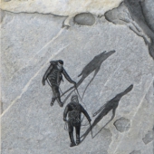Bergsteiger Steinbild